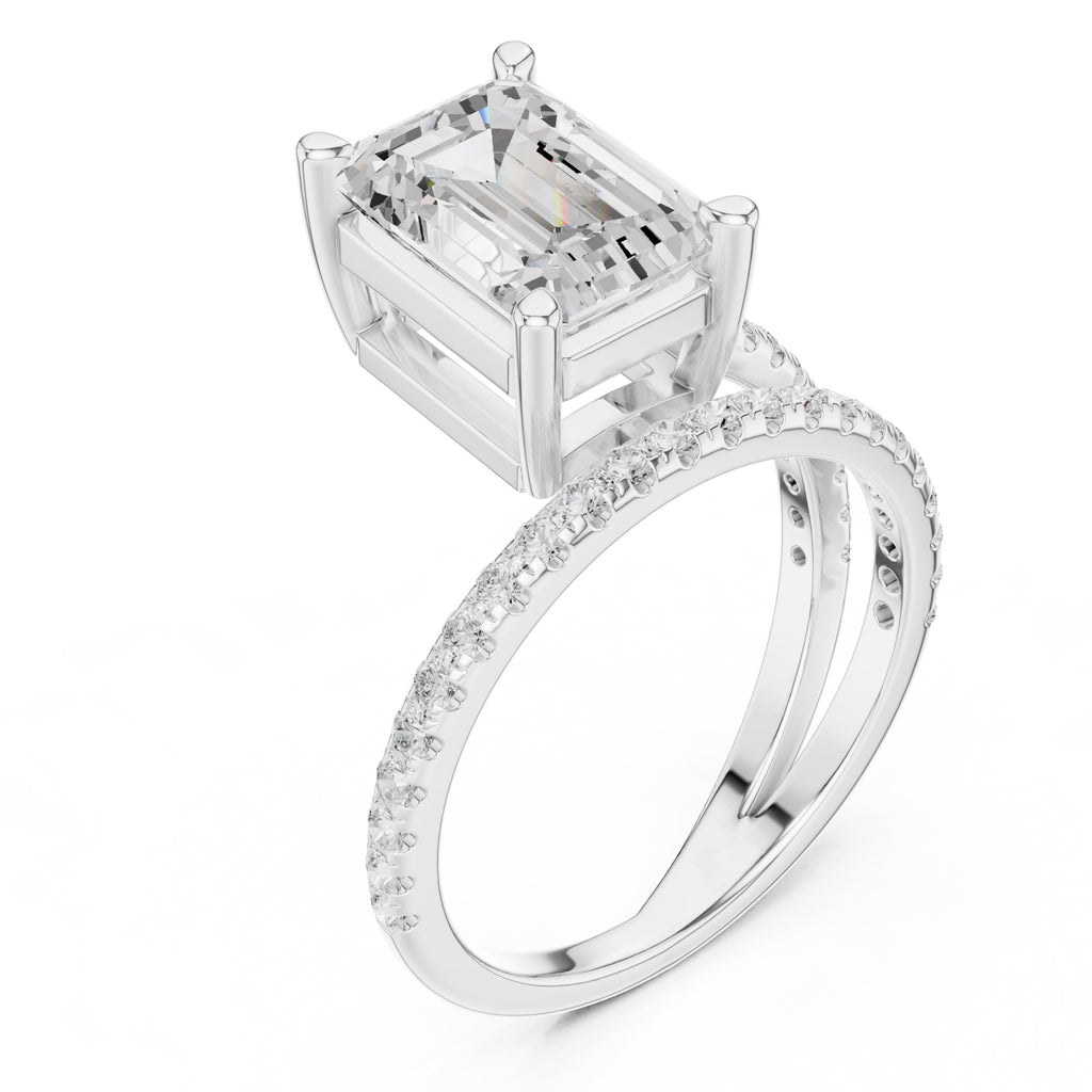The Intertwined Harmony Ring 3ct White Gold Emerald