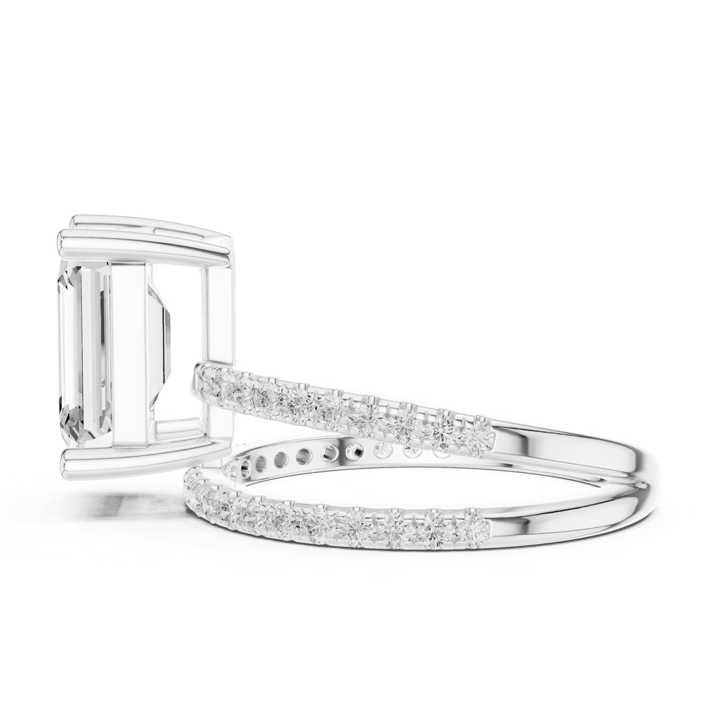 The Intertwined Harmony Ring 3ct White Gold Emerald