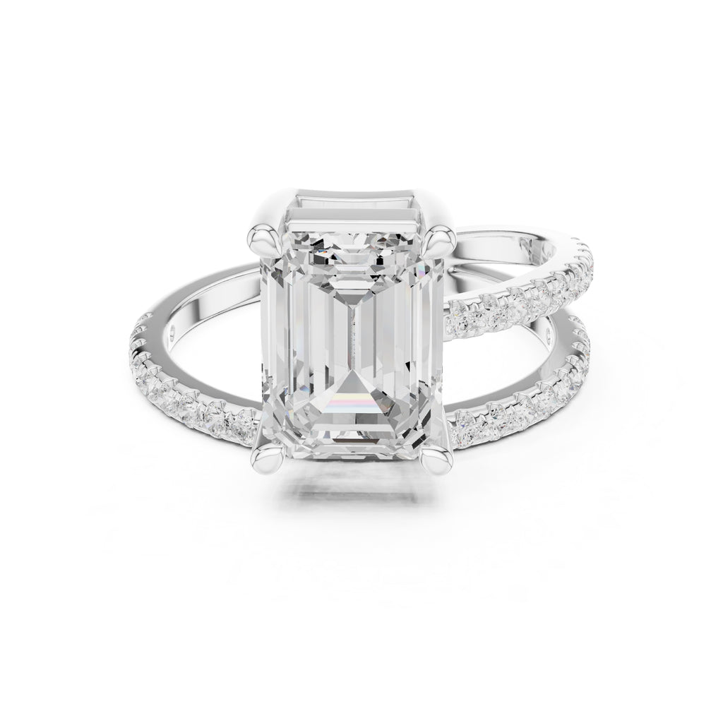 The Intertwined Harmony Ring 3ct White Gold Emerald