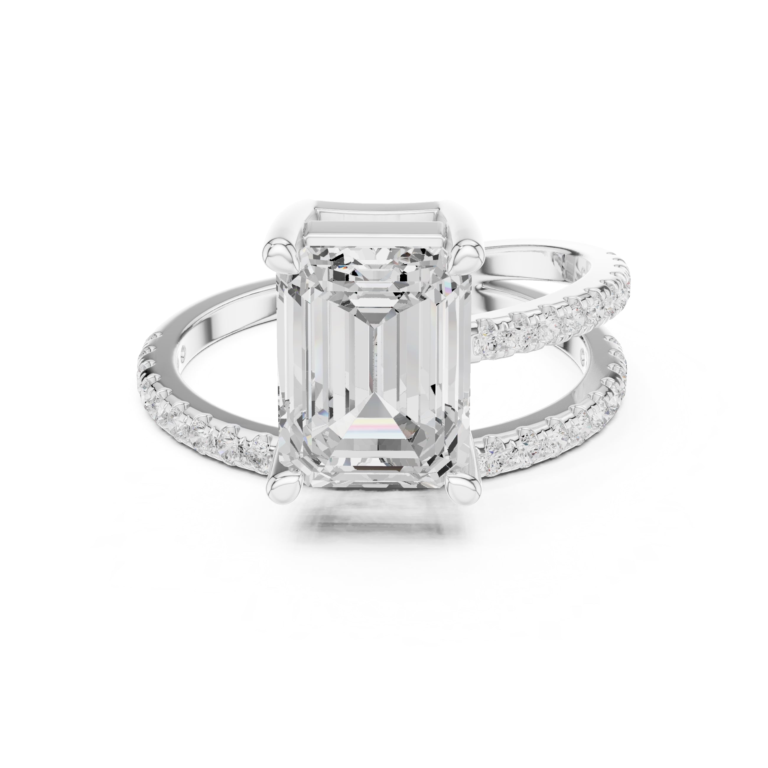The Intertwined Harmony Ring 3ct White Gold Emerald