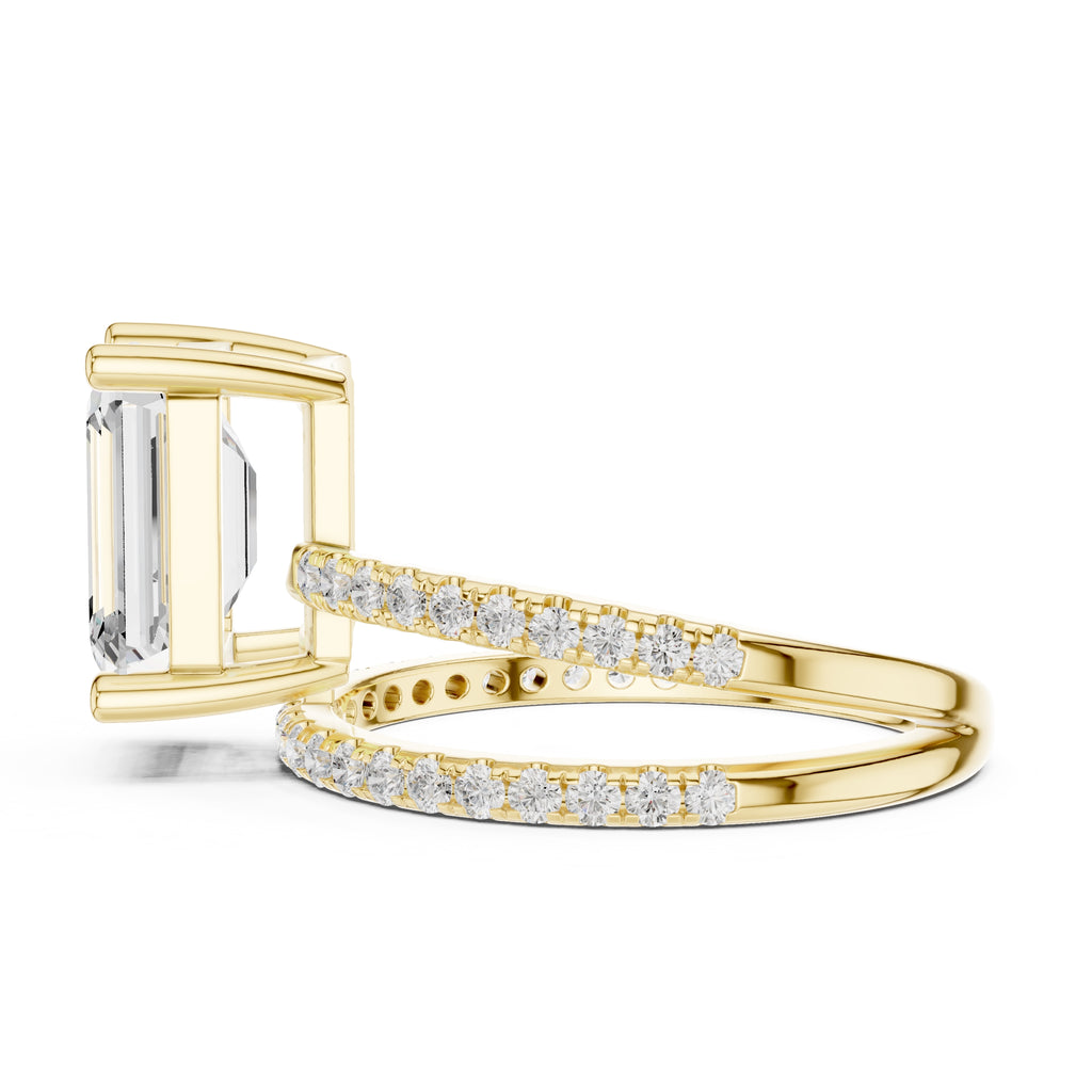The Intertwined Harmony Ring 3ct Yellow Gold Emerald