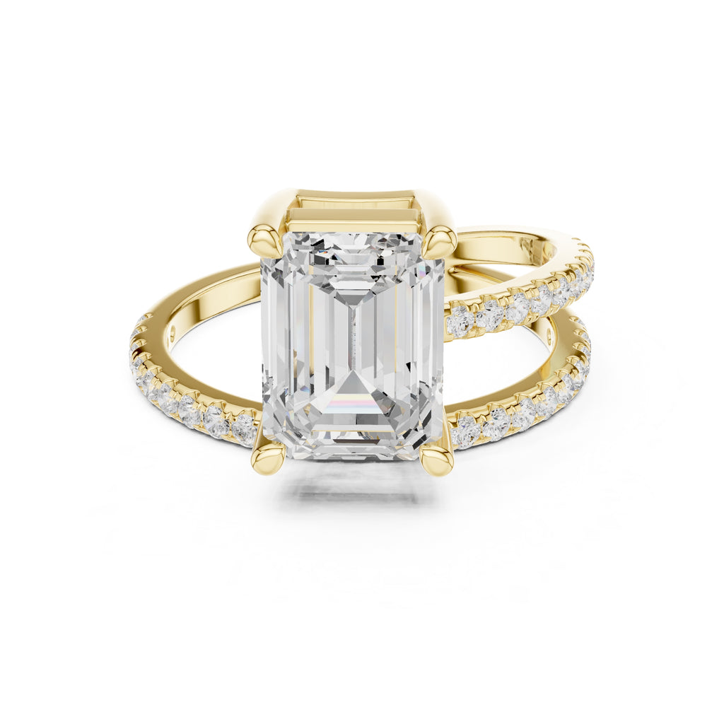 The Intertwined Harmony Ring 3ct Yellow Gold Emerald