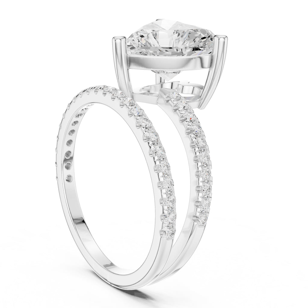 The Intertwined Harmony Ring 3ct White Gold Heart