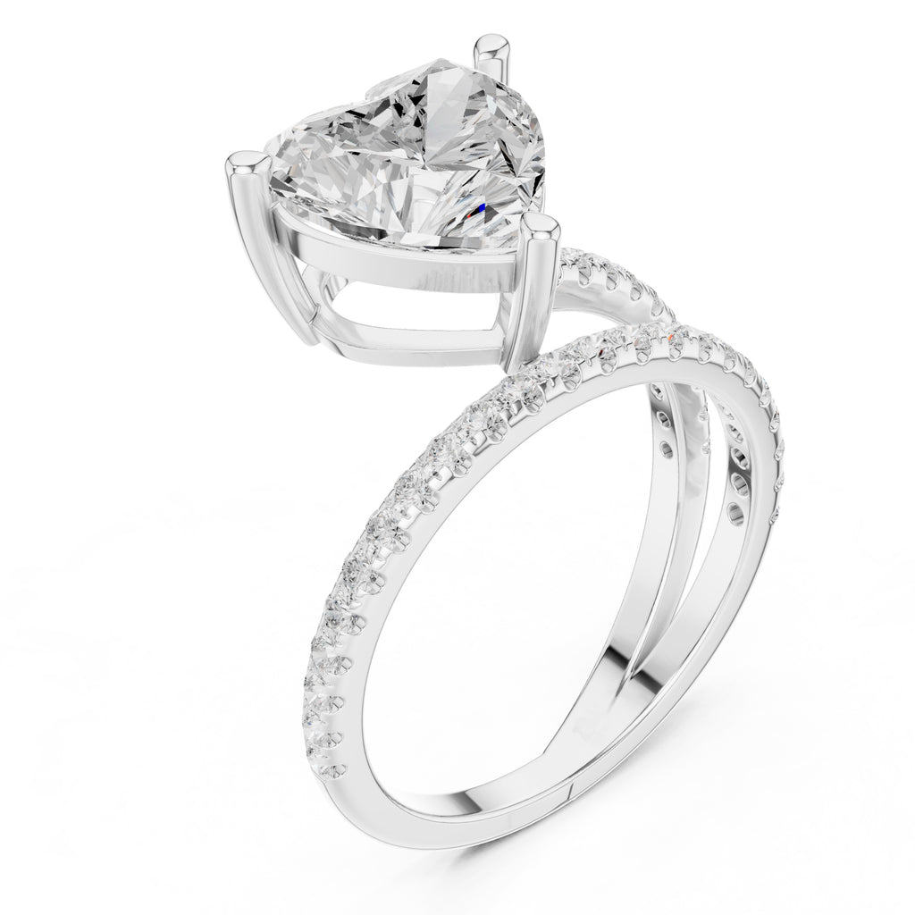 The Intertwined Harmony Ring 3ct White Gold Heart