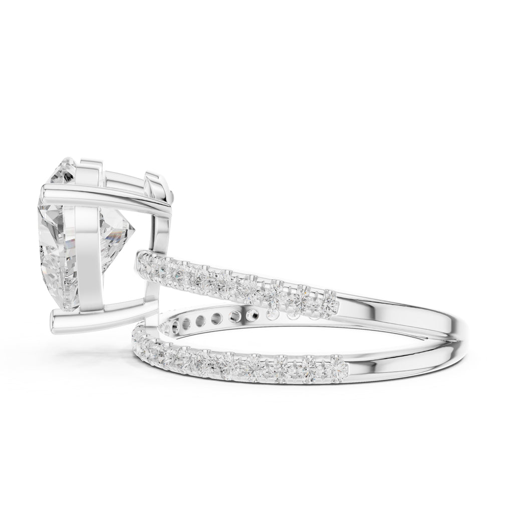 The Intertwined Harmony Ring 3ct White Gold Heart