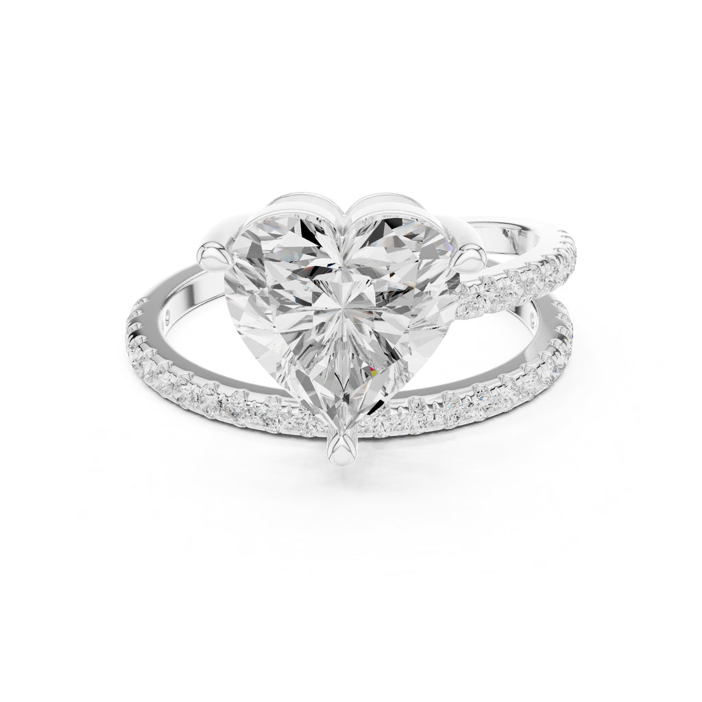 The Intertwined Harmony Ring 3ct White Gold Heart