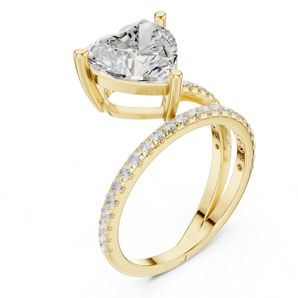 The Intertwined Harmony Ring 3ct Yellow Gold Heart