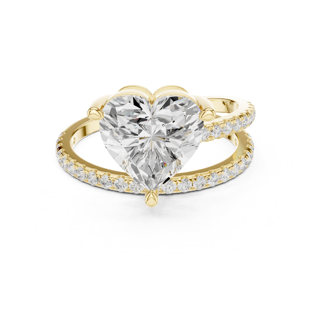 The Intertwined Harmony Ring 3ct Yellow Gold Heart
