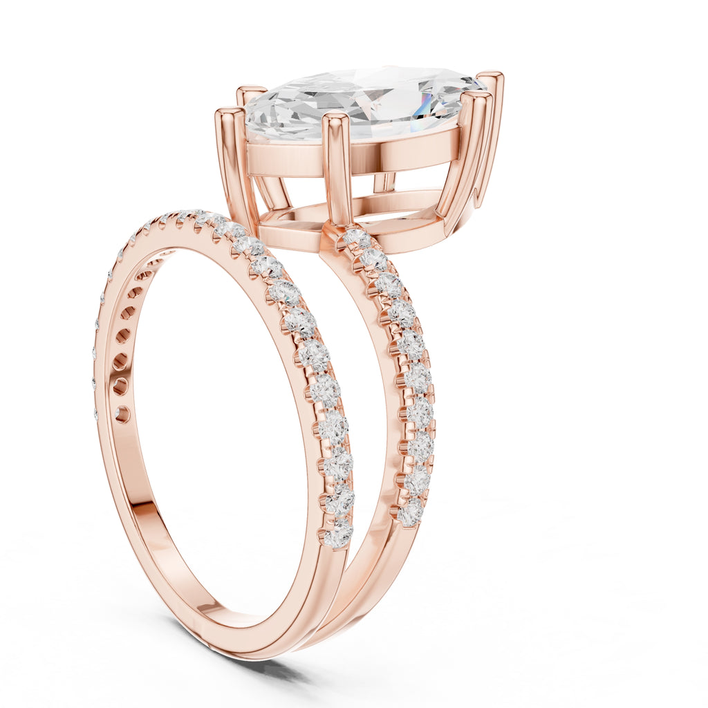 The Intertwined Harmony Ring 3ct Rose Gold Marquise