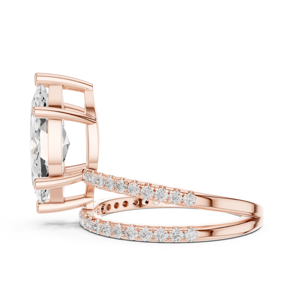 The Intertwined Harmony Ring 3ct Rose Gold Marquise
