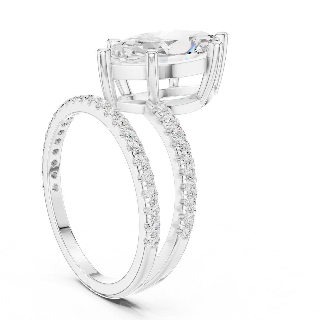 The Intertwined Harmony Ring 3ct White Gold Marquise