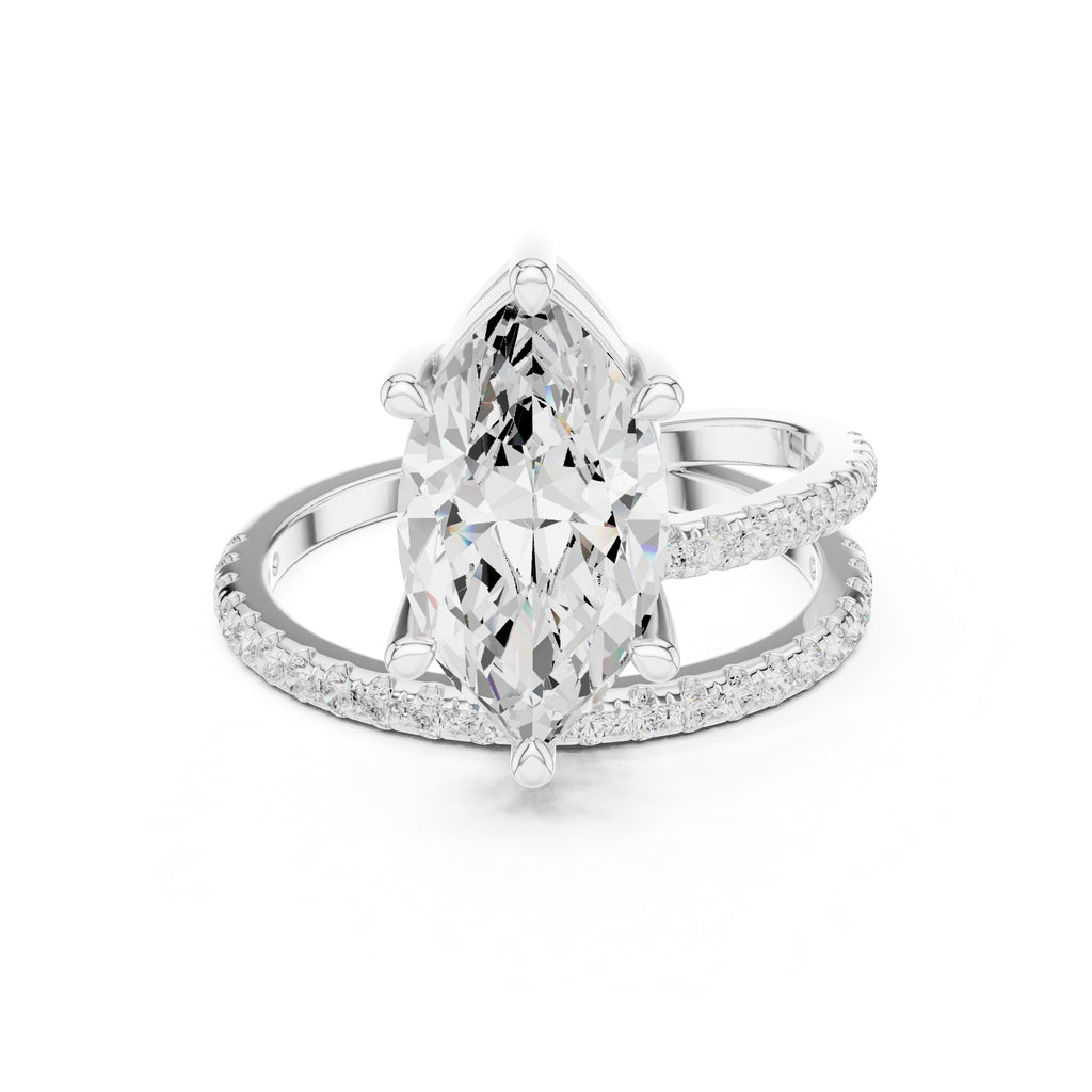 The Intertwined Harmony Ring 3ct White Gold Marquise