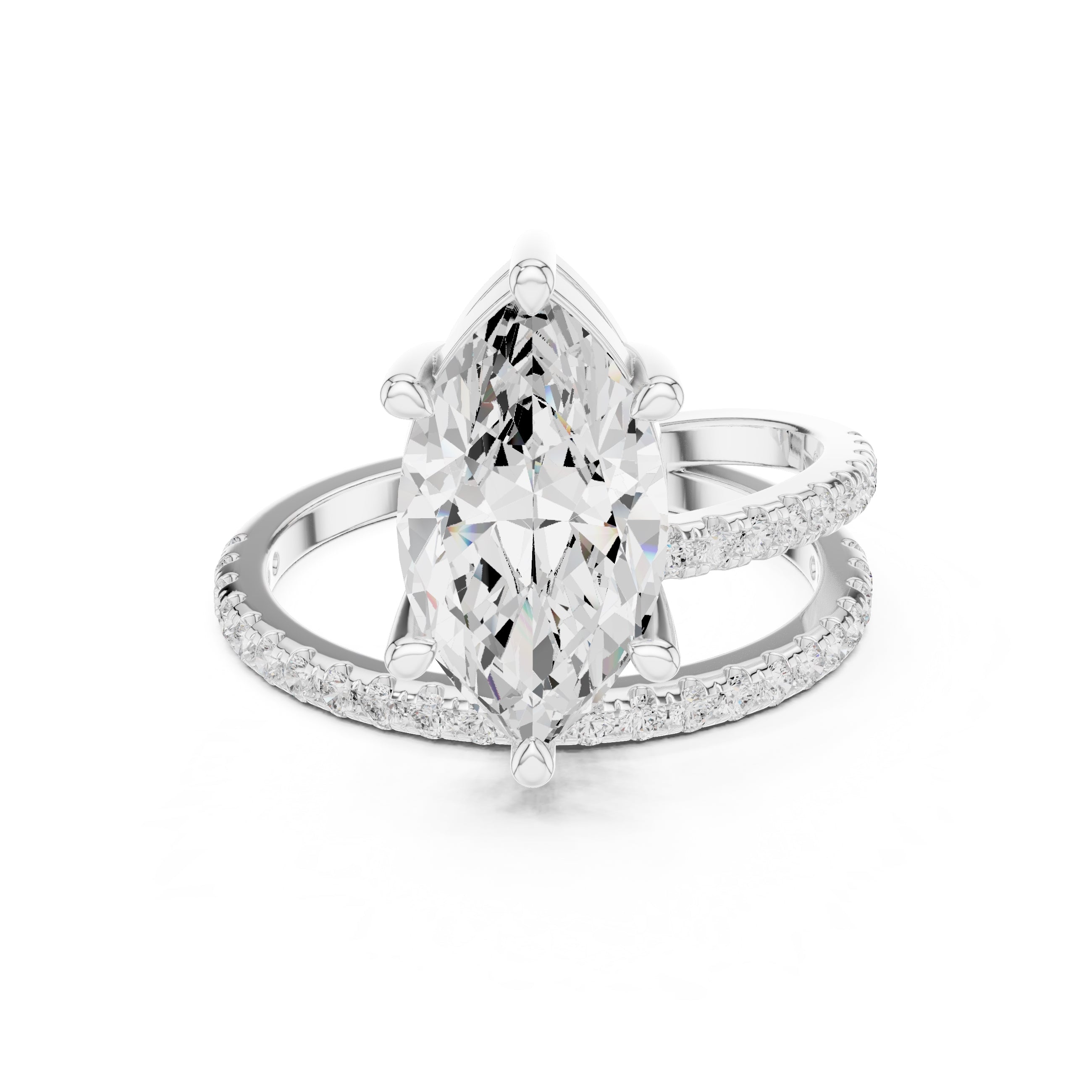The Intertwined Harmony Ring 3ct White Gold Marquise