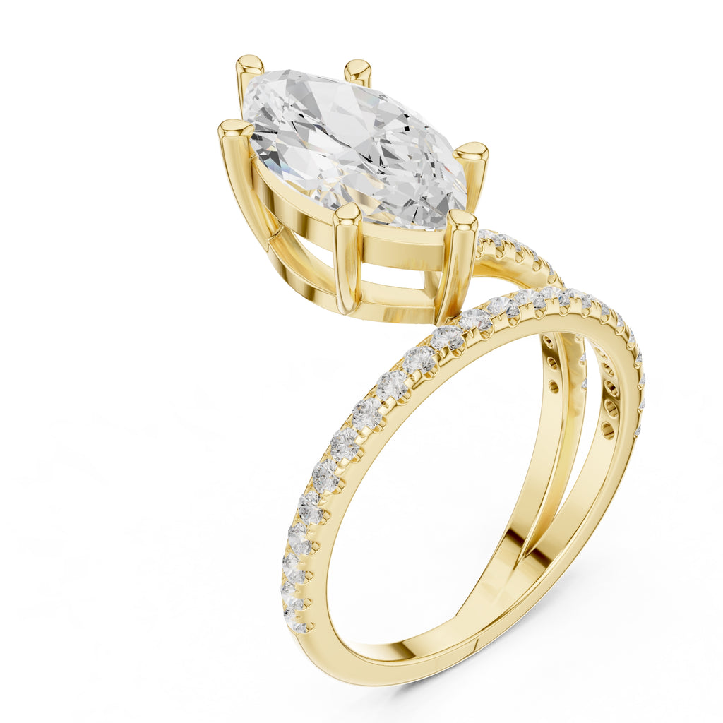 The Intertwined Harmony Ring 3ct Yellow Gold Marquise