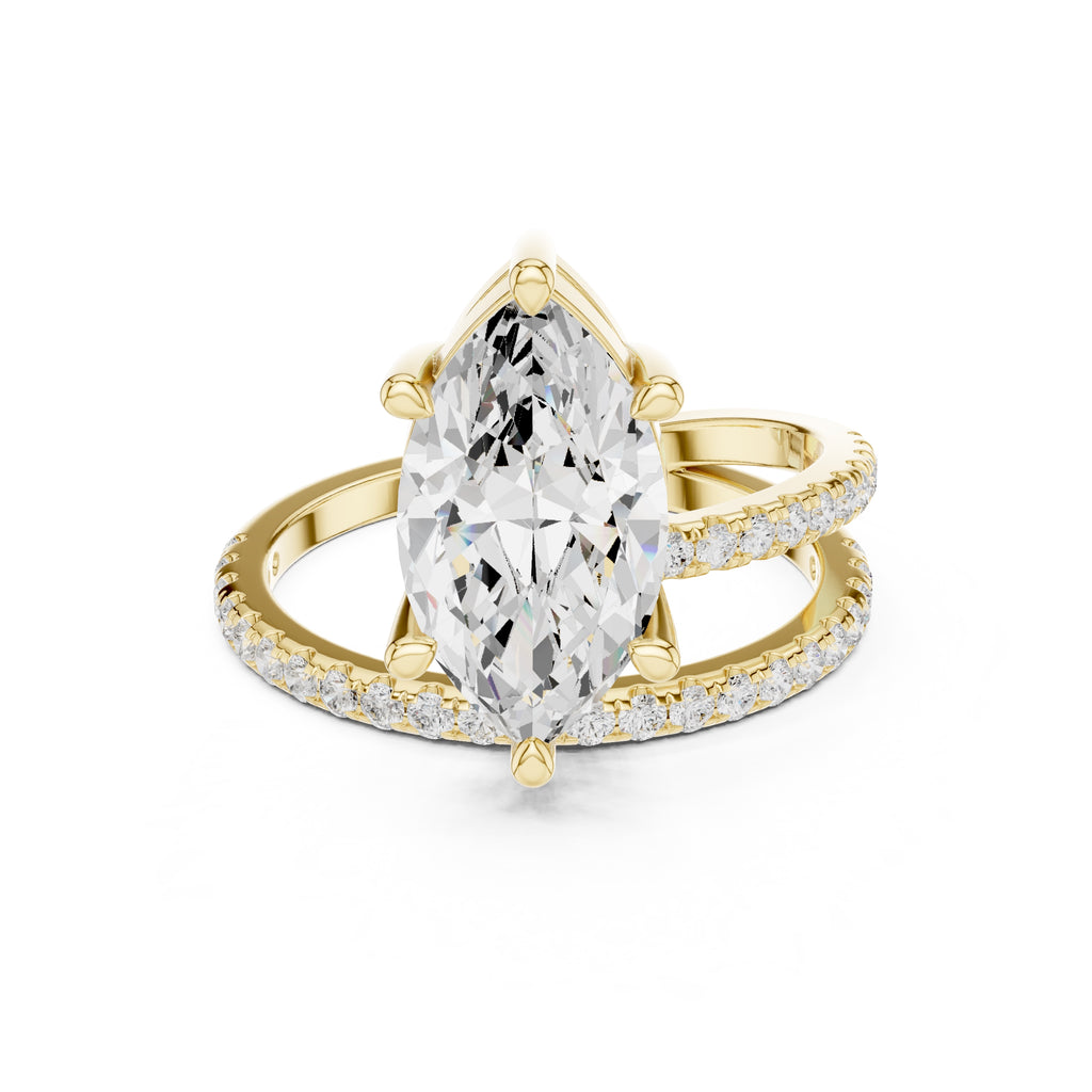 The Intertwined Harmony Ring 3ct Yellow Gold Marquise