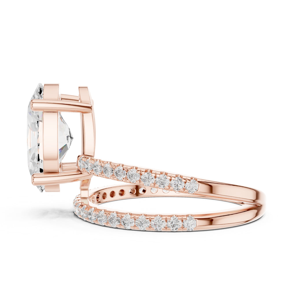 The Intertwined Harmony Ring 3ct Rose Gold Oval