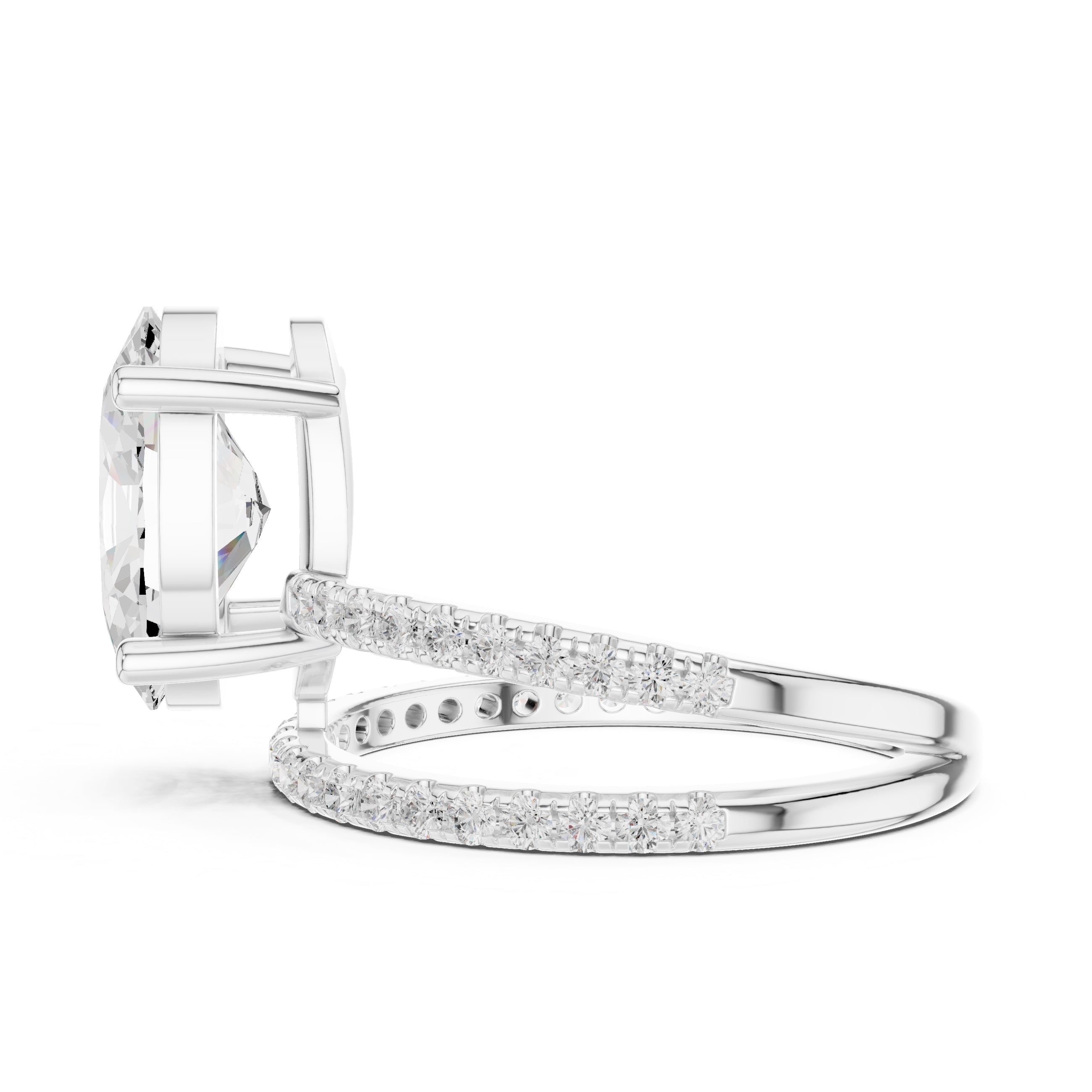 The Intertwined Harmony Ring 3ct White Gold Oval