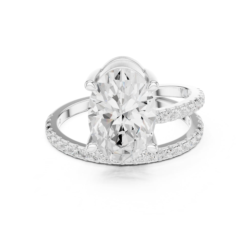 The Intertwined Harmony Ring 3ct White Gold Oval