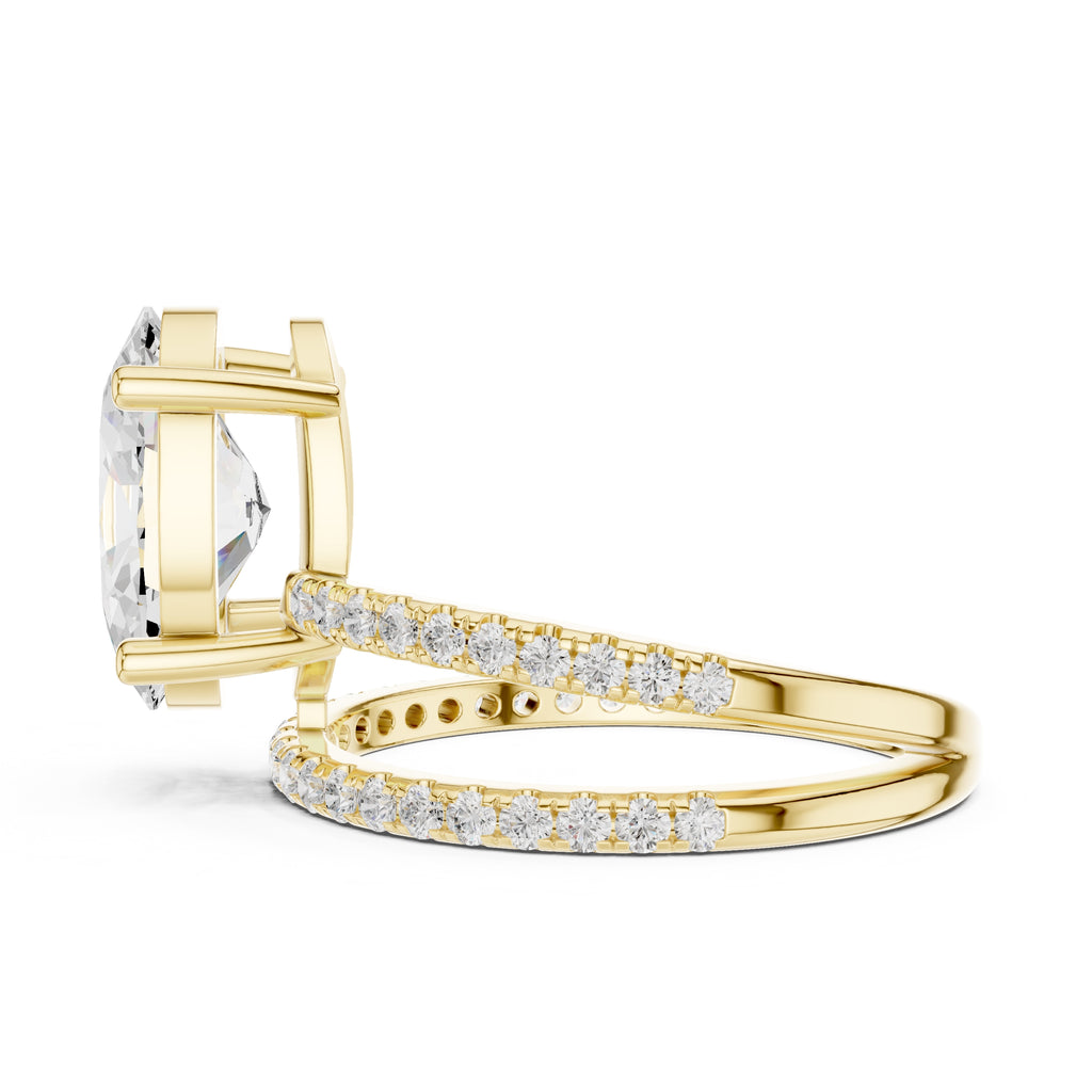 The Intertwined Harmony Ring 3ct Yellow Gold Oval