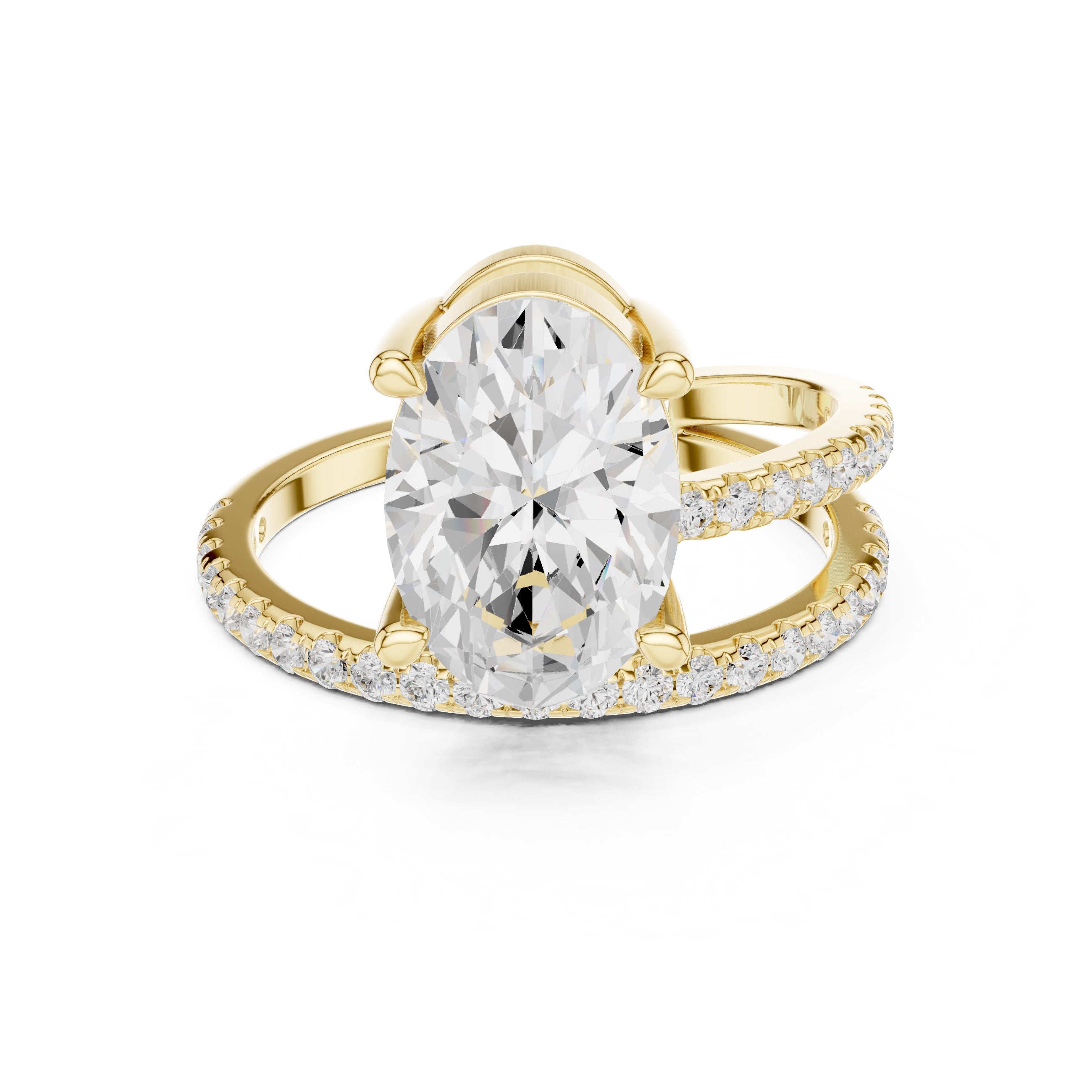 The Intertwined Harmony Ring 3ct Yellow Gold Oval