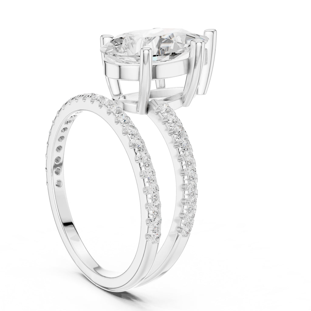 The Intertwined Harmony Ring 3ct White Gold Pear