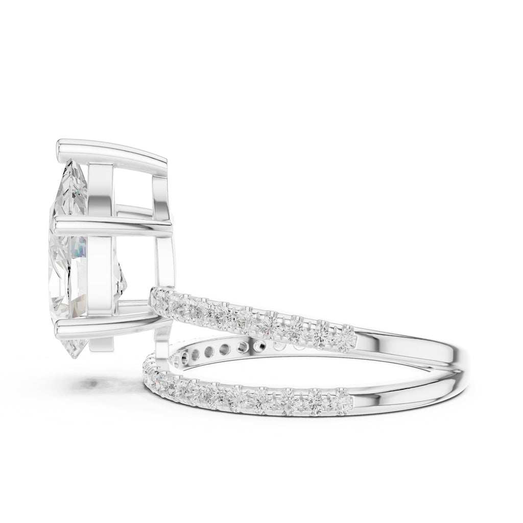 The Intertwined Harmony Ring 3ct White Gold Pear