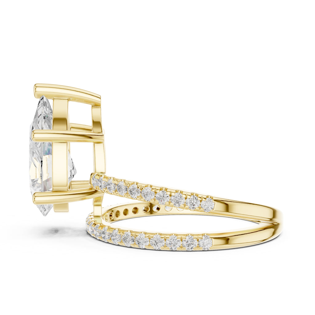 The Intertwined Harmony Ring 3ct Yellow Gold Pear