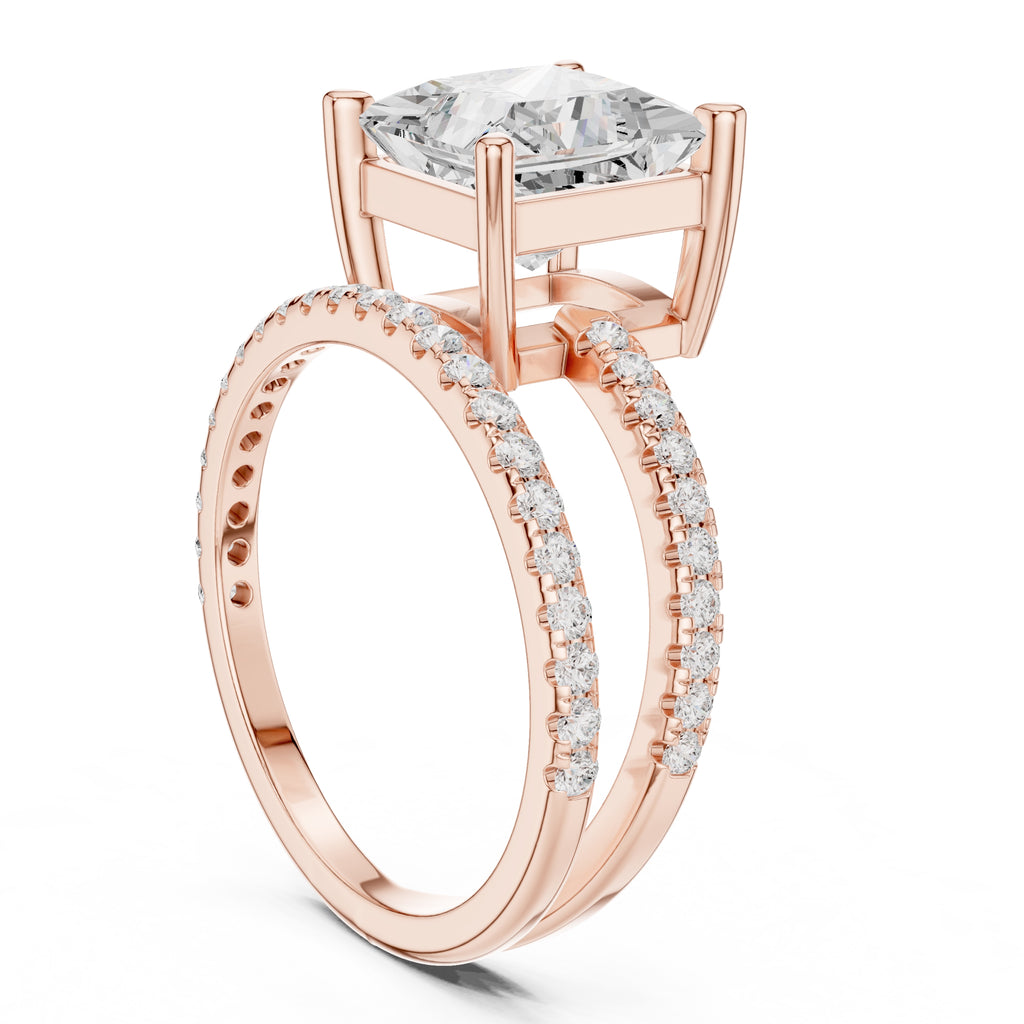 The Intertwined Harmony Ring 3ct Rose Gold Princess