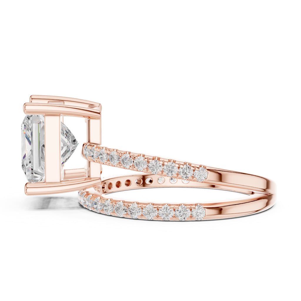 The Intertwined Harmony Ring 3ct Rose Gold Princess