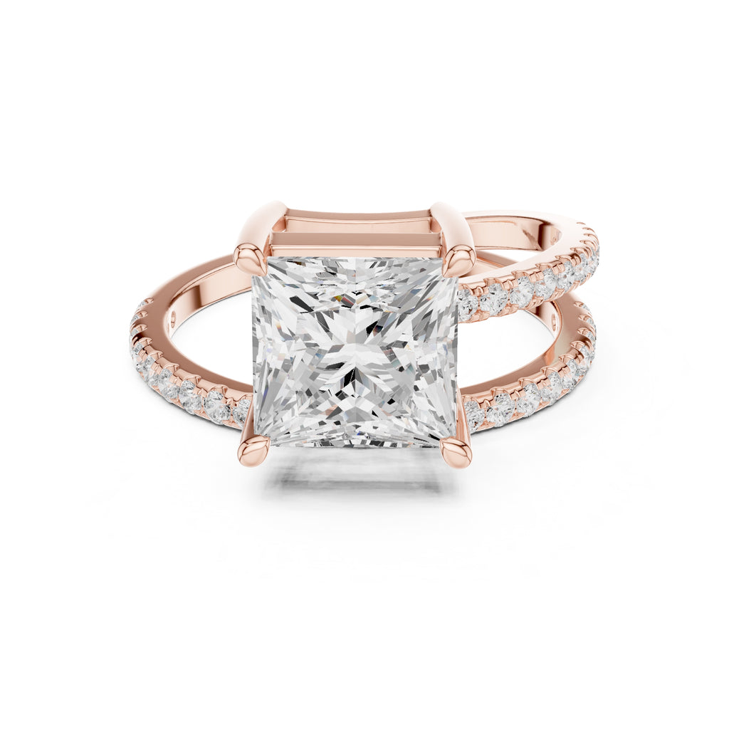 The Intertwined Harmony Ring 3ct Rose Gold Princess