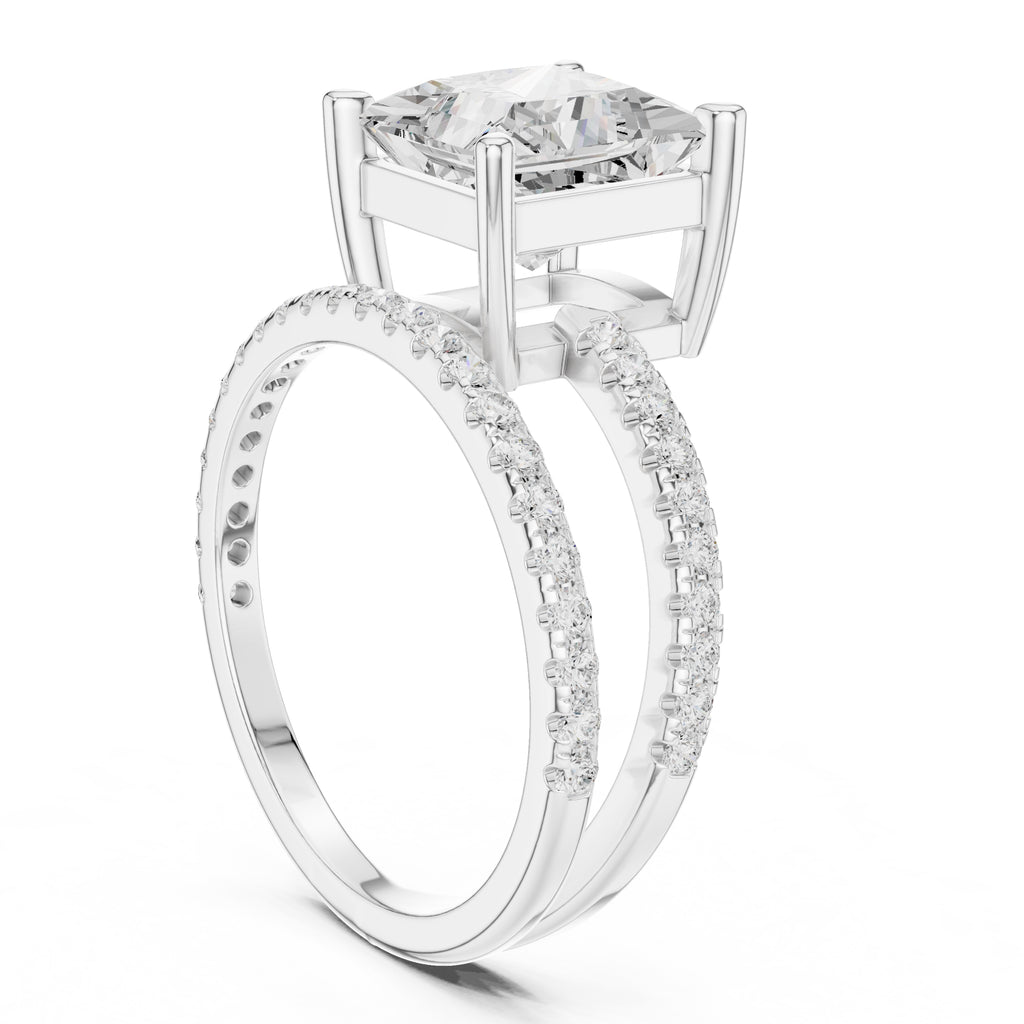 The Intertwined Harmony Ring 3ct White Gold Princess