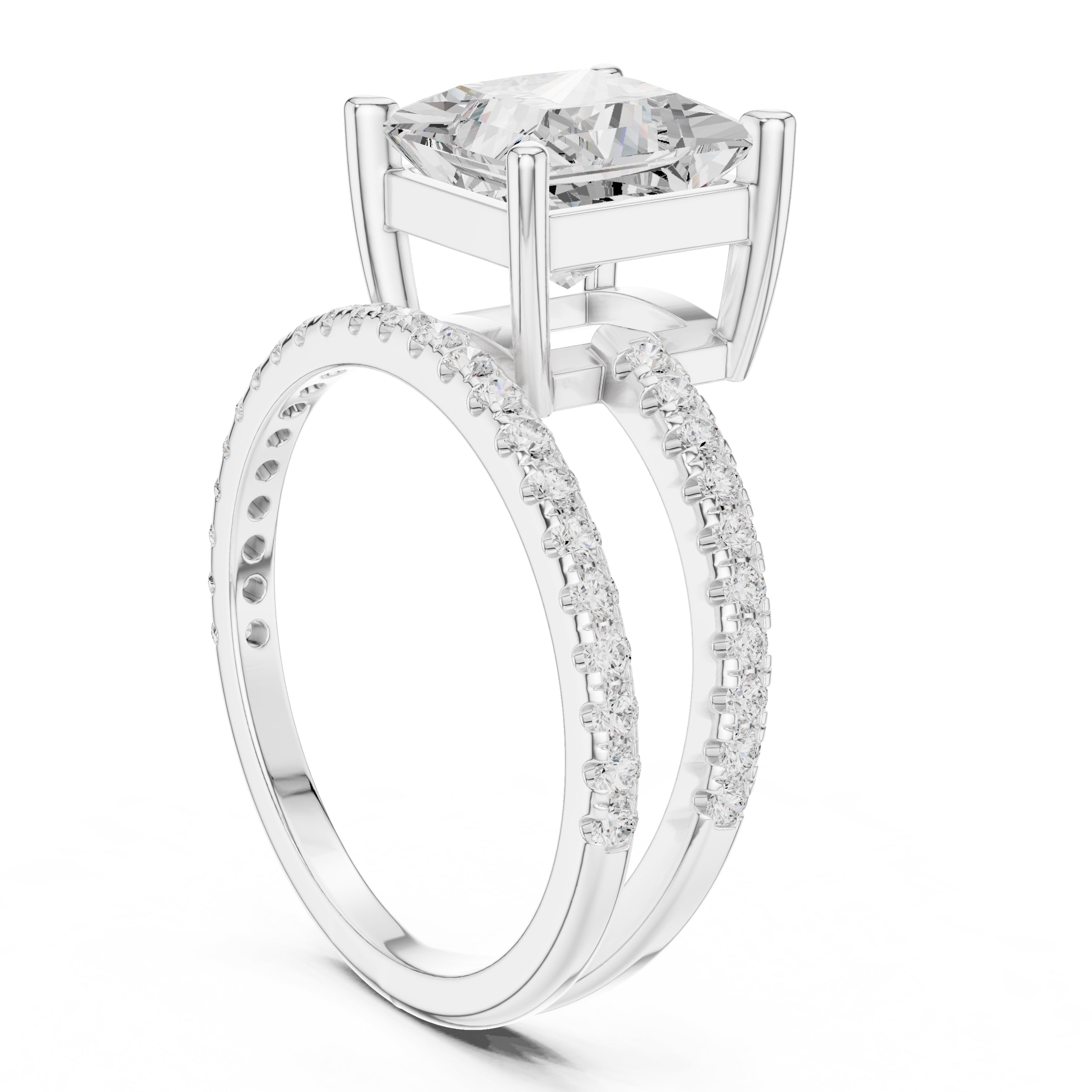 The Intertwined Harmony Ring 3ct White Gold Princess