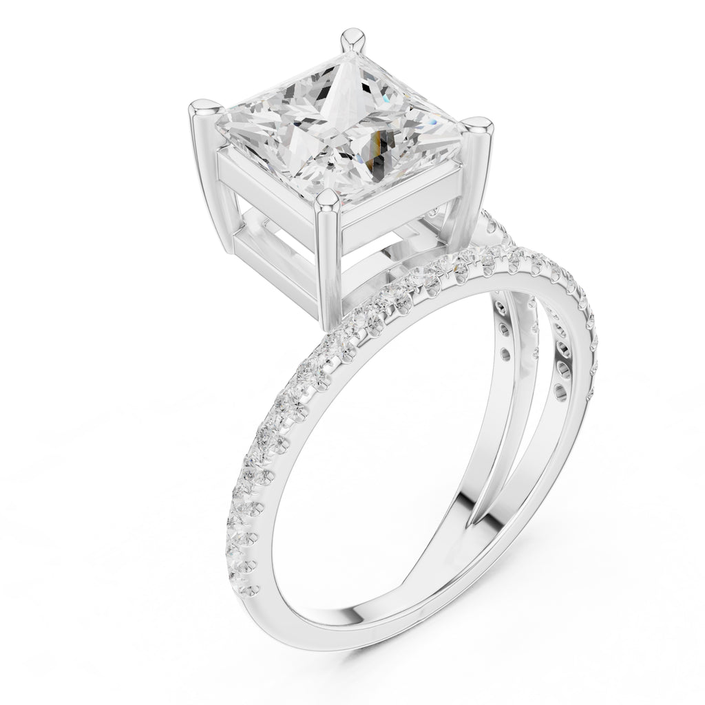 The Intertwined Harmony Ring 3ct White Gold Princess