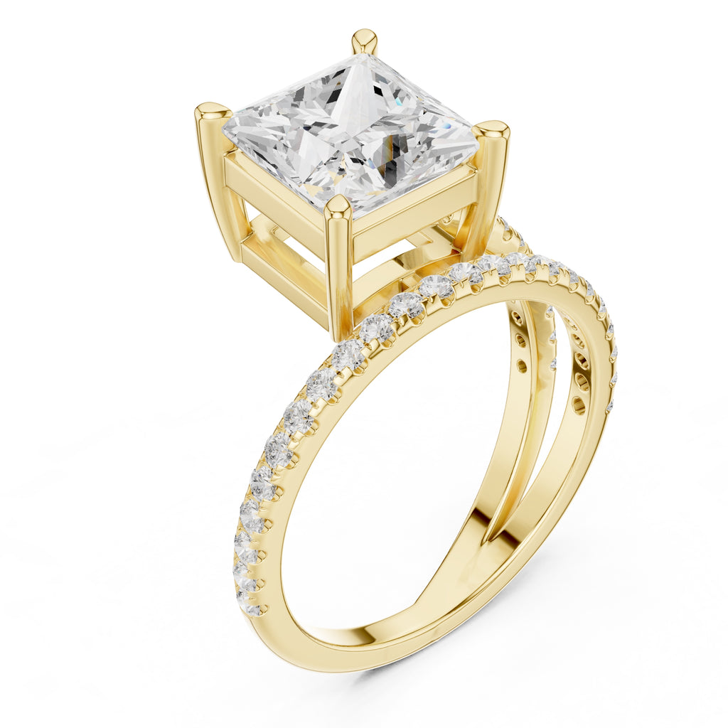 The Intertwined Harmony Ring 3ct Yellow Gold Princess