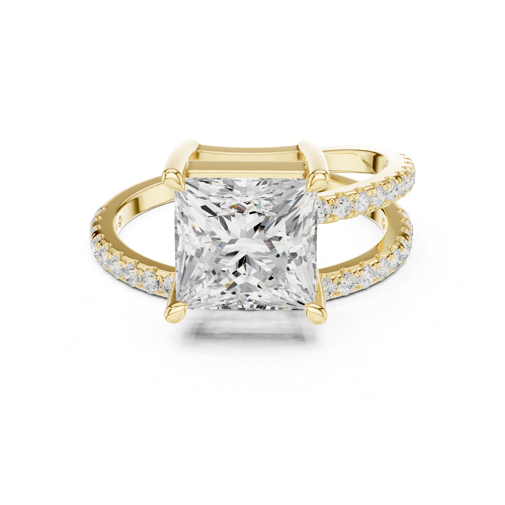 The Intertwined Harmony Ring 3ct Yellow Gold Princess