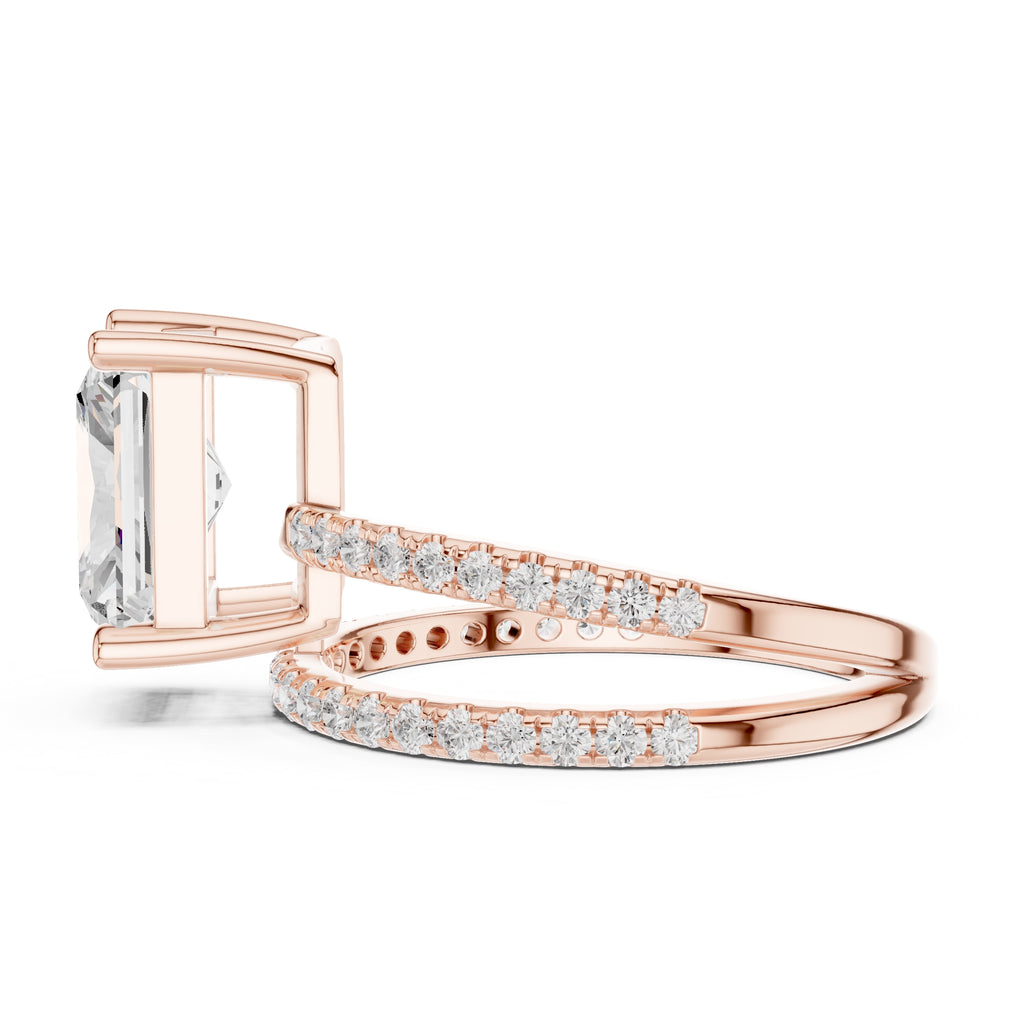 The Intertwined Harmony Ring 3ct Rose Gold Radiant