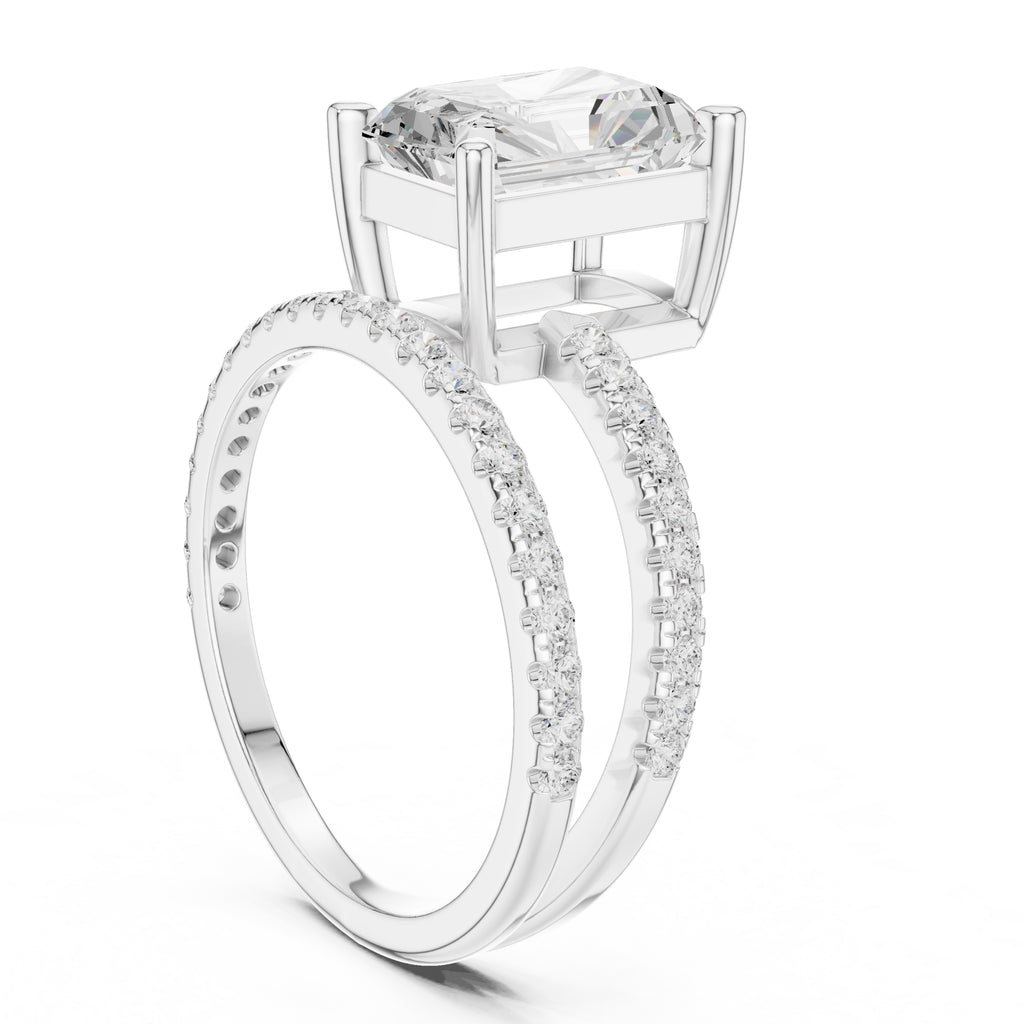 The Intertwined Harmony Ring 3ct White Gold Radiant