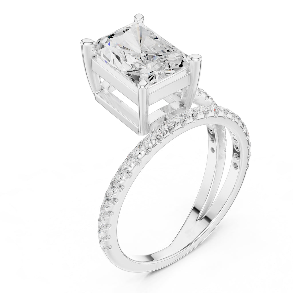The Intertwined Harmony Ring 3ct White Gold Radiant