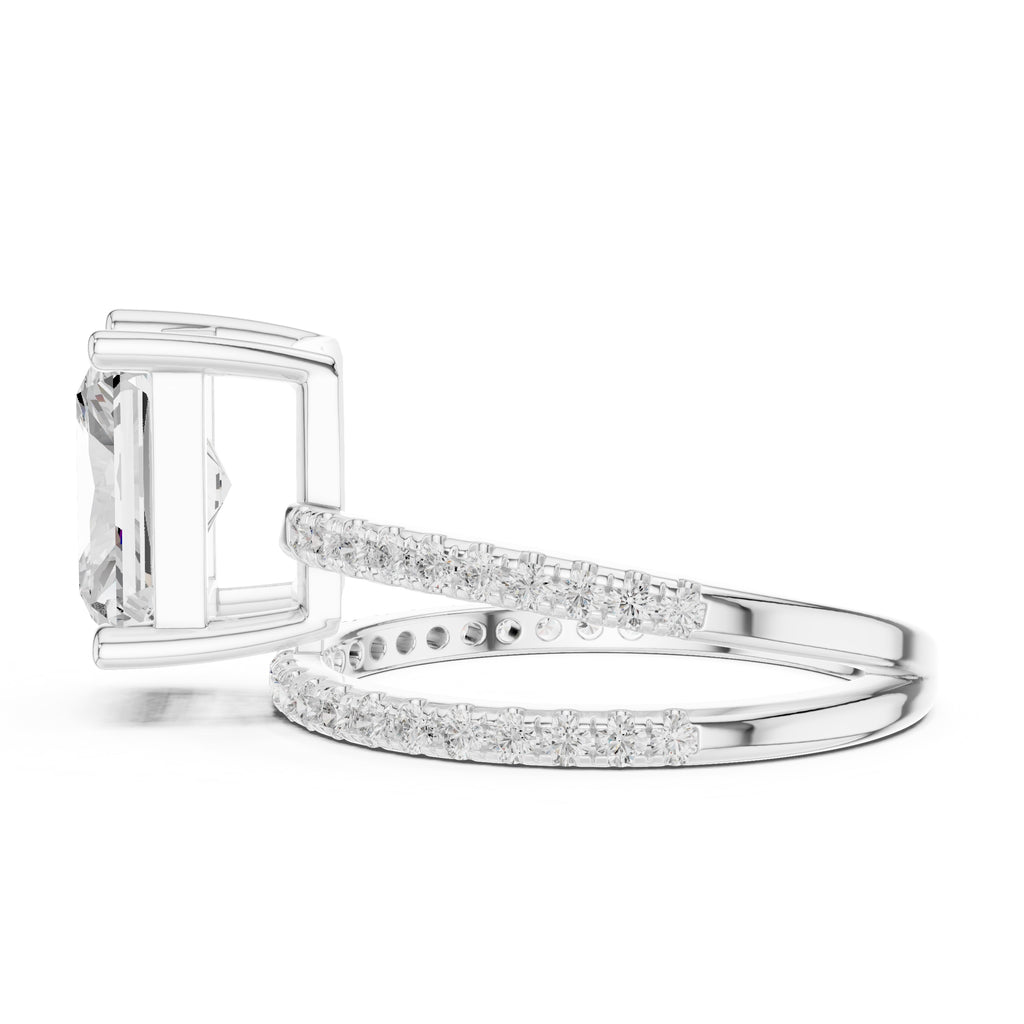 The Intertwined Harmony Ring 3ct White Gold Radiant