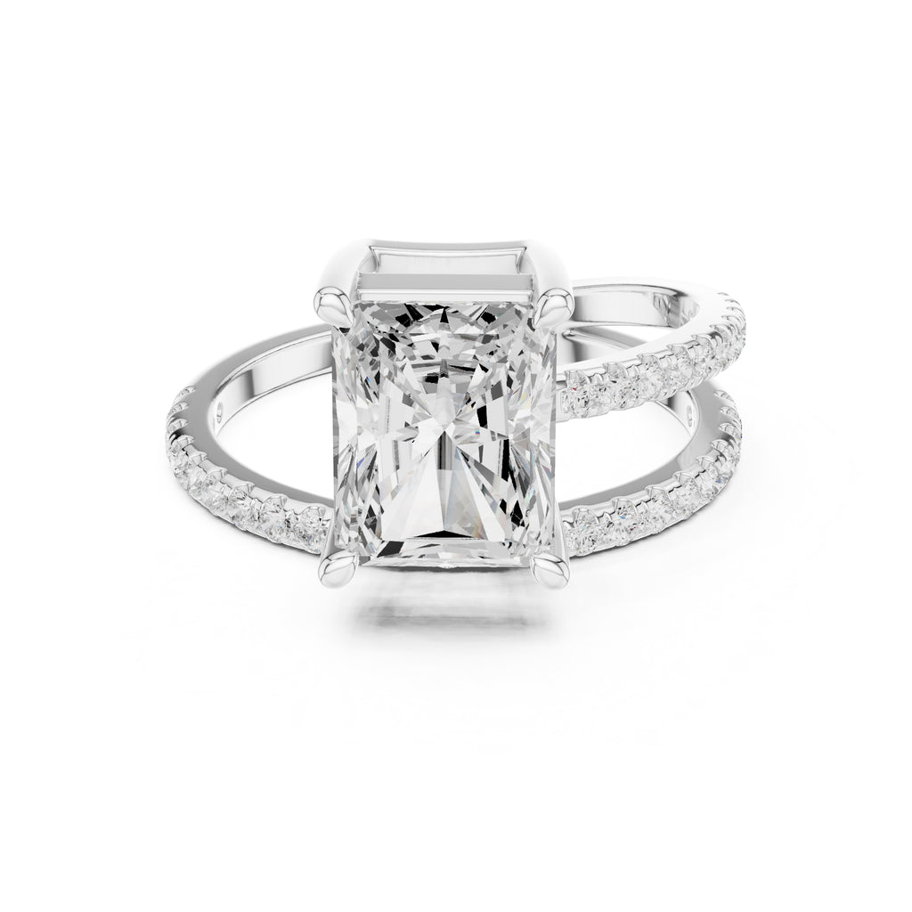 The Intertwined Harmony Ring 3ct White Gold Radiant