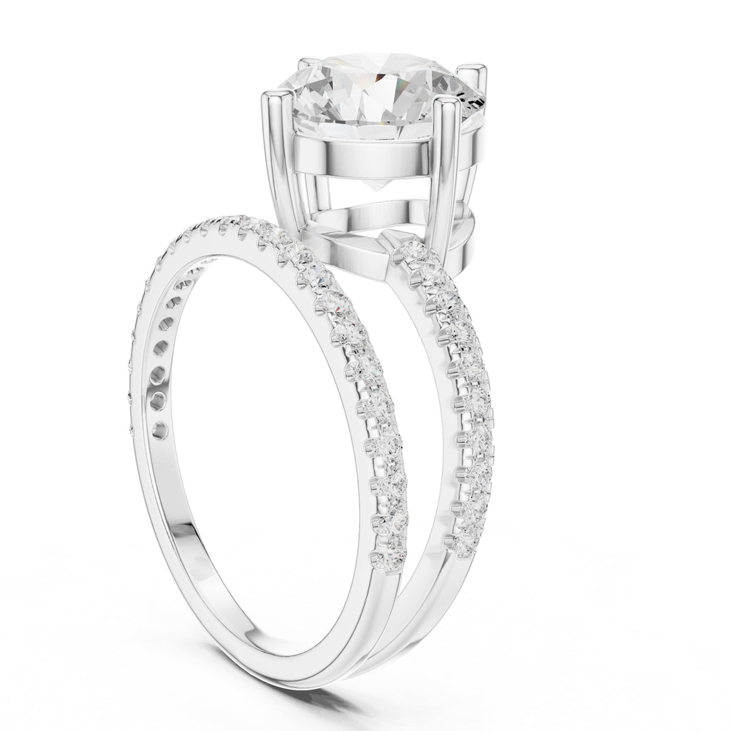 The Intertwined Harmony Ring 3ct White Gold Round