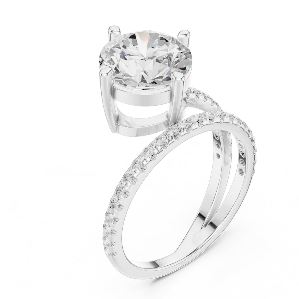 The Intertwined Harmony Ring 3ct White Gold Round