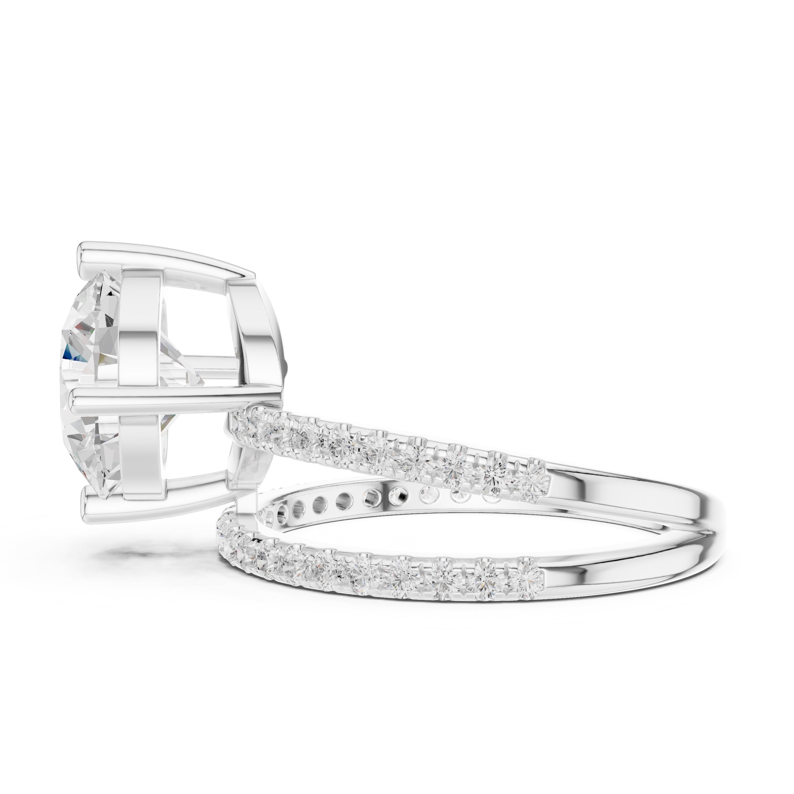 The Intertwined Harmony Ring 3ct White Gold Round