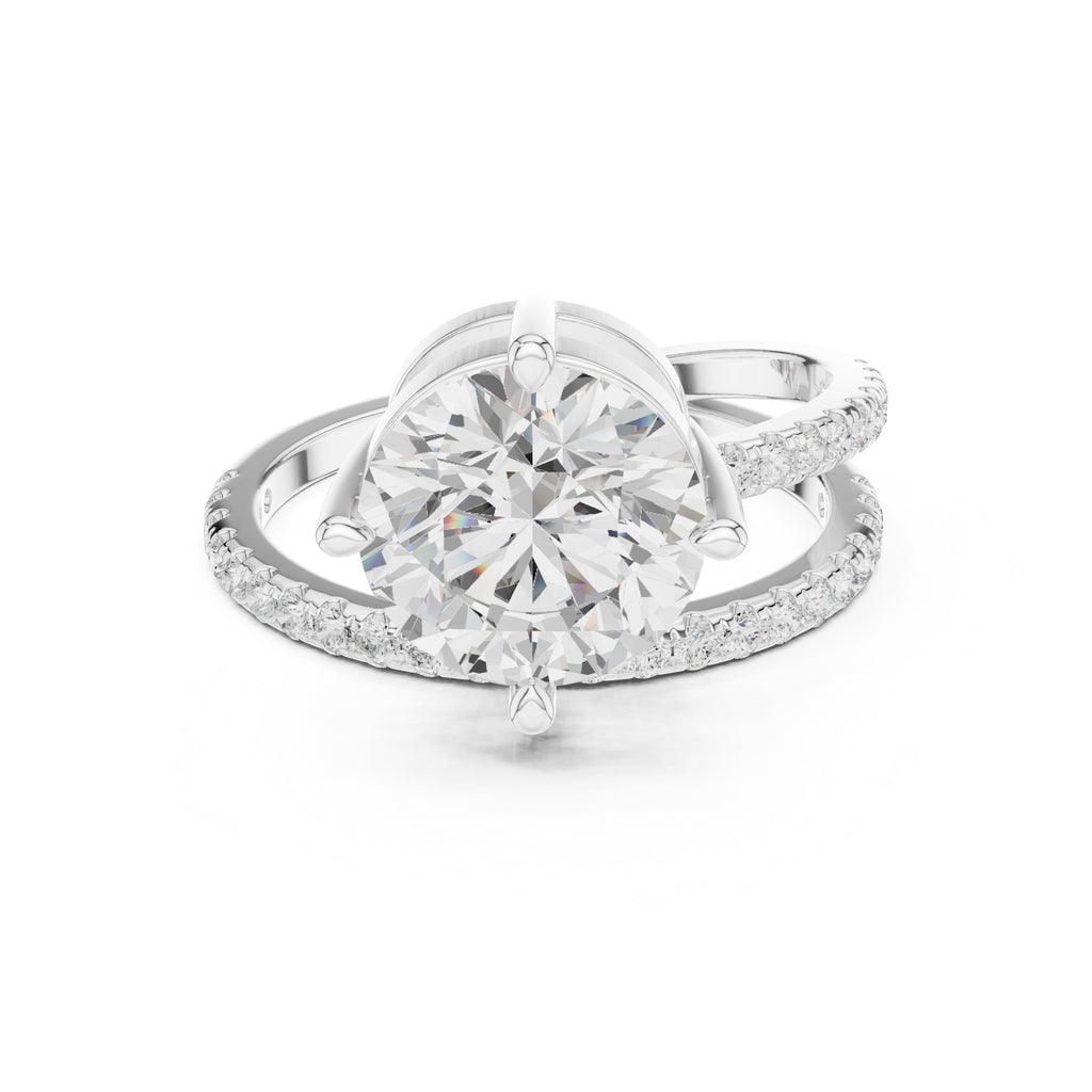 The Intertwined Harmony Ring 3ct White Gold Round