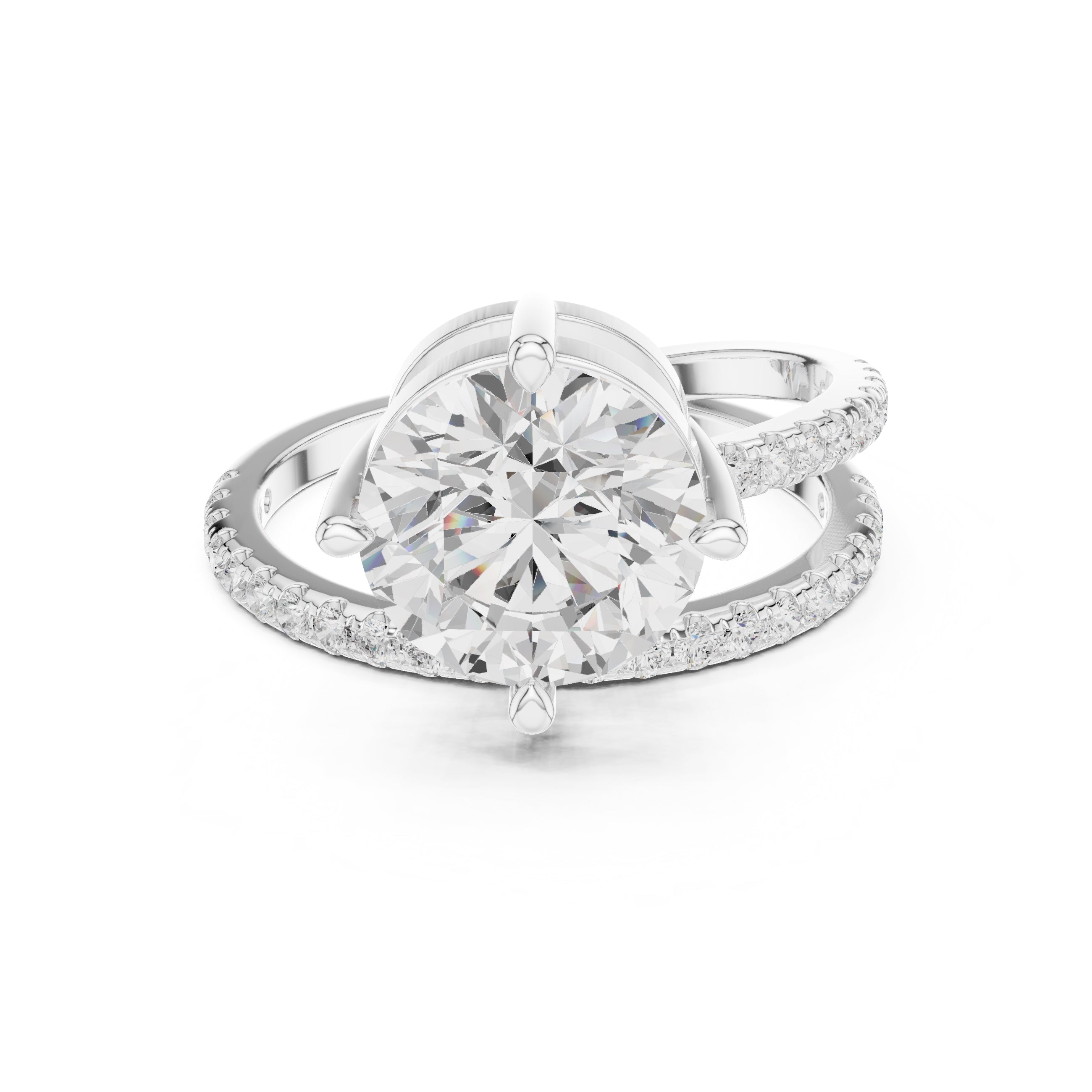 The Intertwined Harmony Ring 3ct White Gold Round