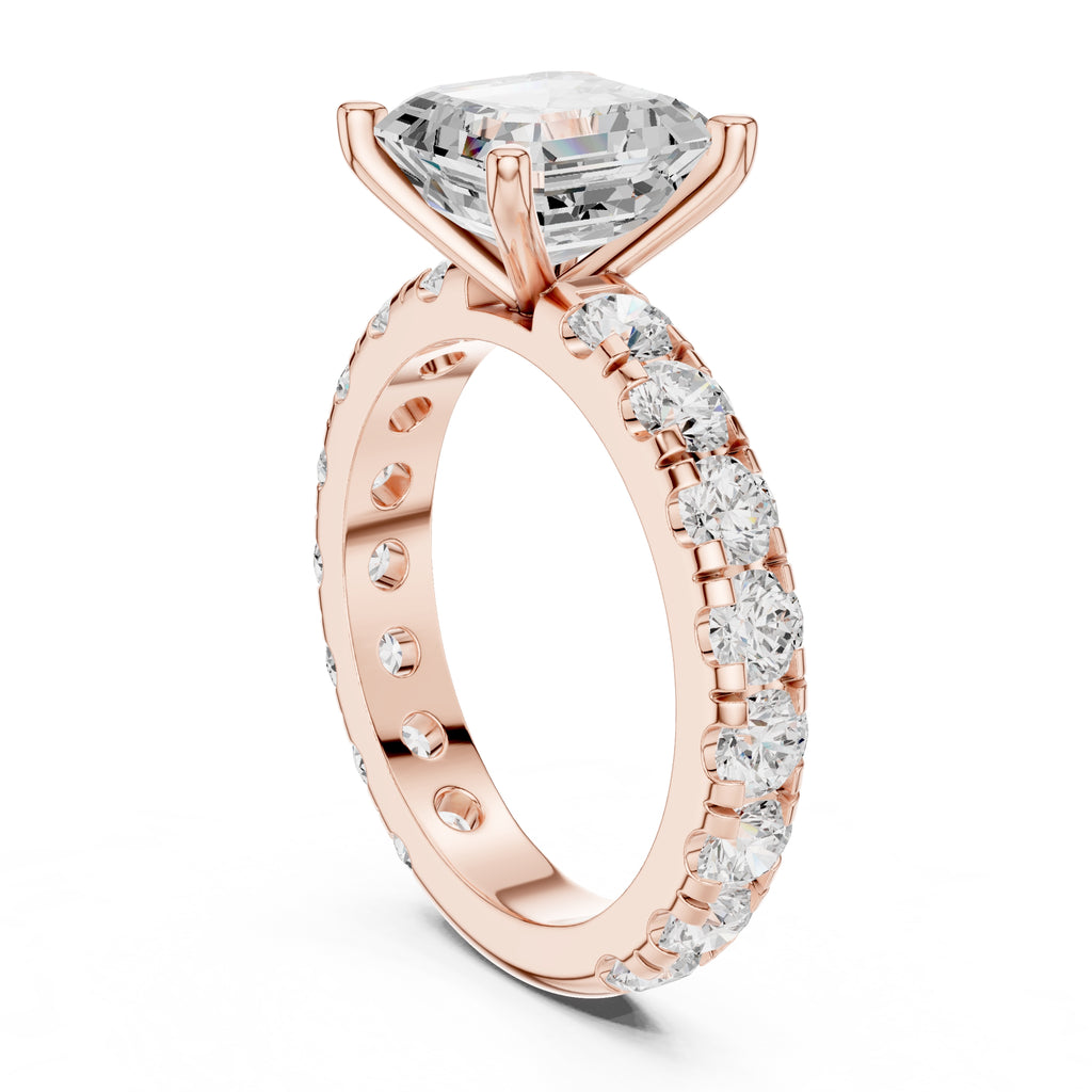 The Majestic Eternity Setting 3ct Rose Gold Asscher