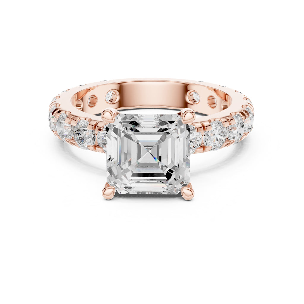 The Majestic Eternity Setting 3ct Rose Gold Asscher