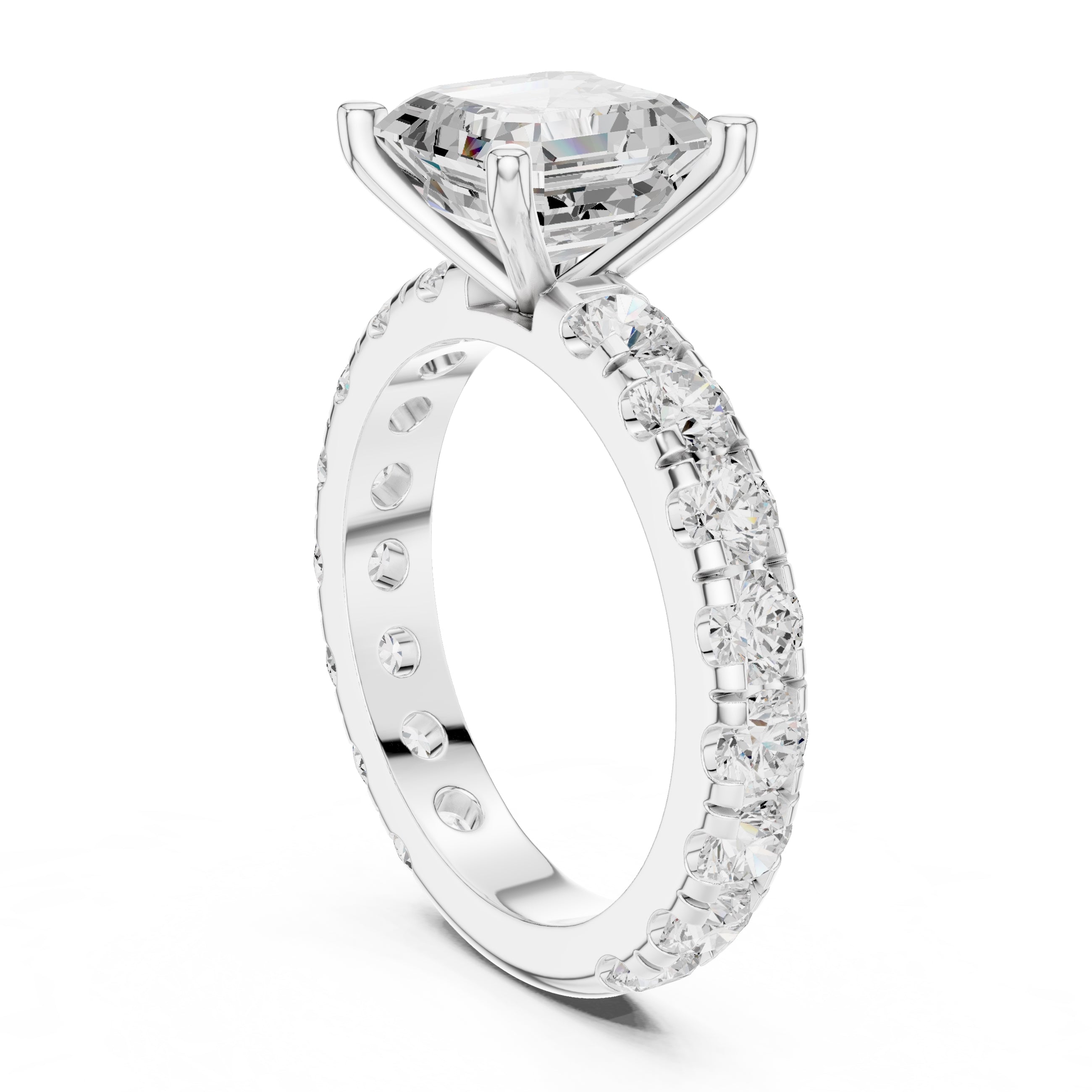 The Majestic Eternity Setting 3ct White Gold Asscher