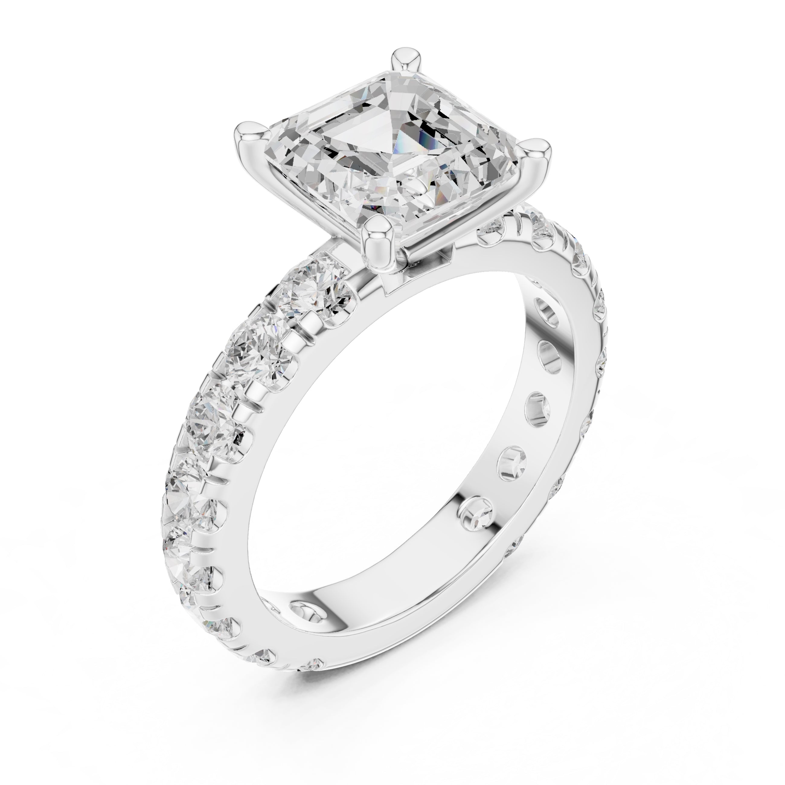 The Majestic Eternity Setting 3ct White Gold Asscher