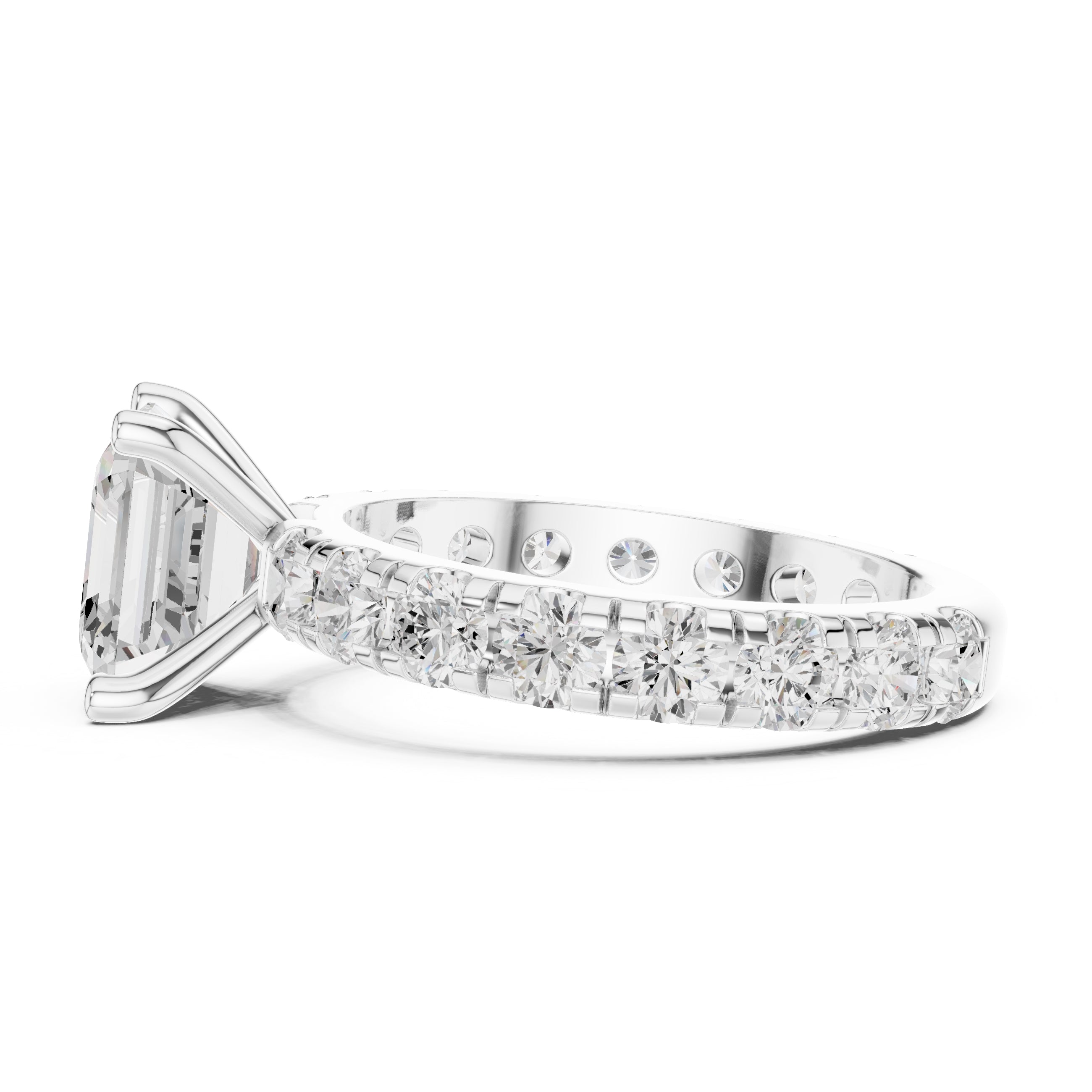 The Majestic Eternity Setting 3ct White Gold Asscher
